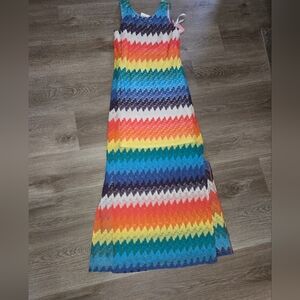 Amy's Closet Rainbow Chevron Maxi Dress - Multicolor